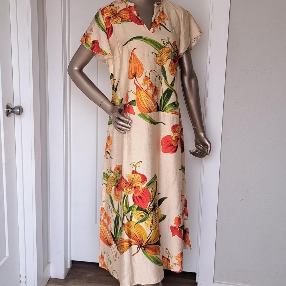 Mille Gabrielle Bold Floral Print Dress, Size M